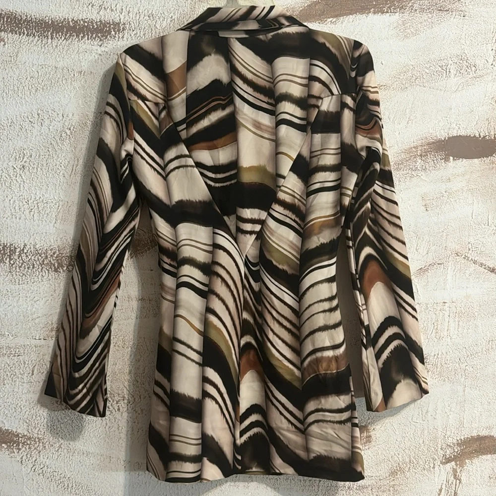 Zara Swirl-Print Wide-Leg Jumpsuit in Black, Cream & Tan - Picture 11 of 11